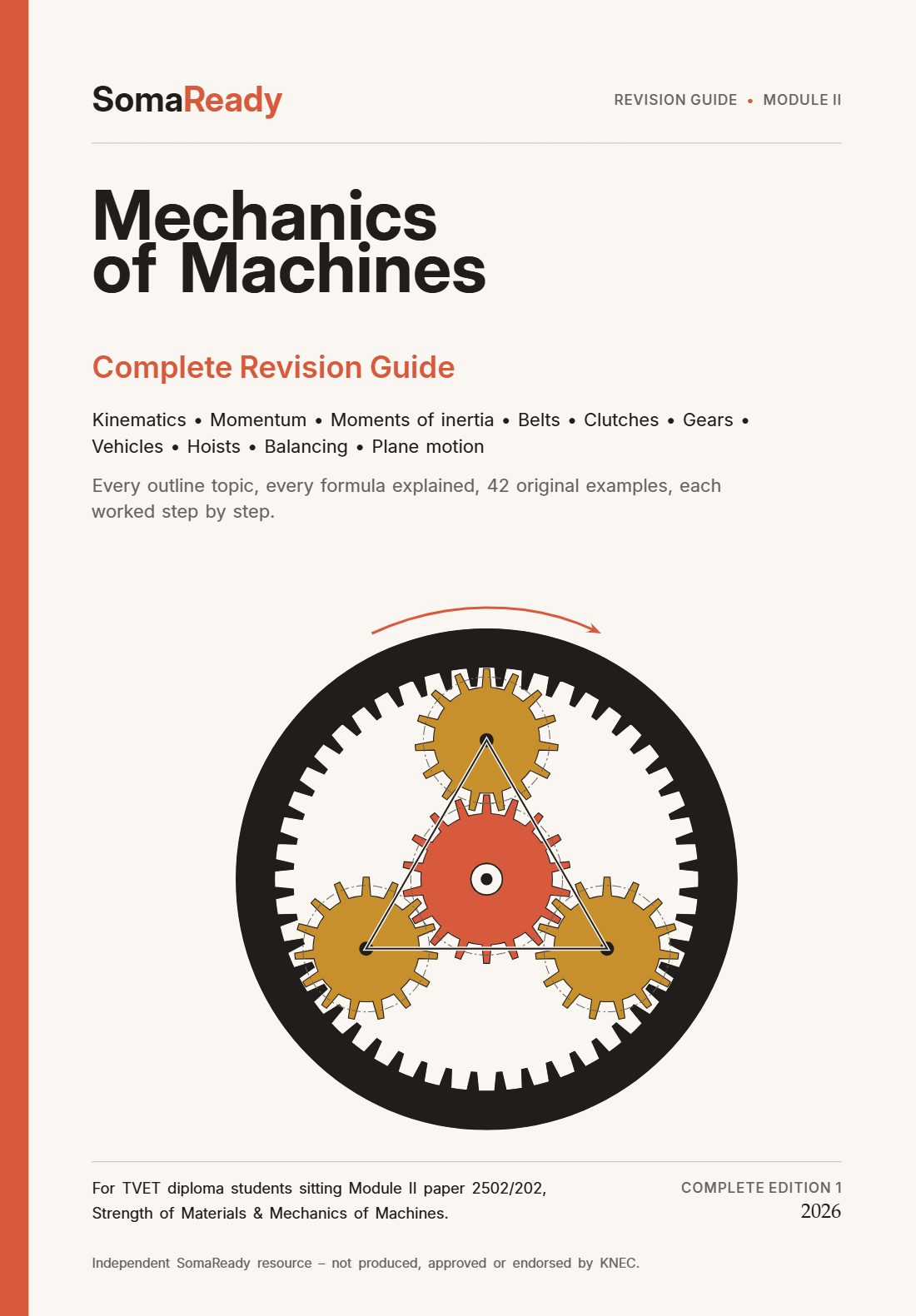 Cover of Mechanics of Machines, Complete Revision Guide, Edition 1