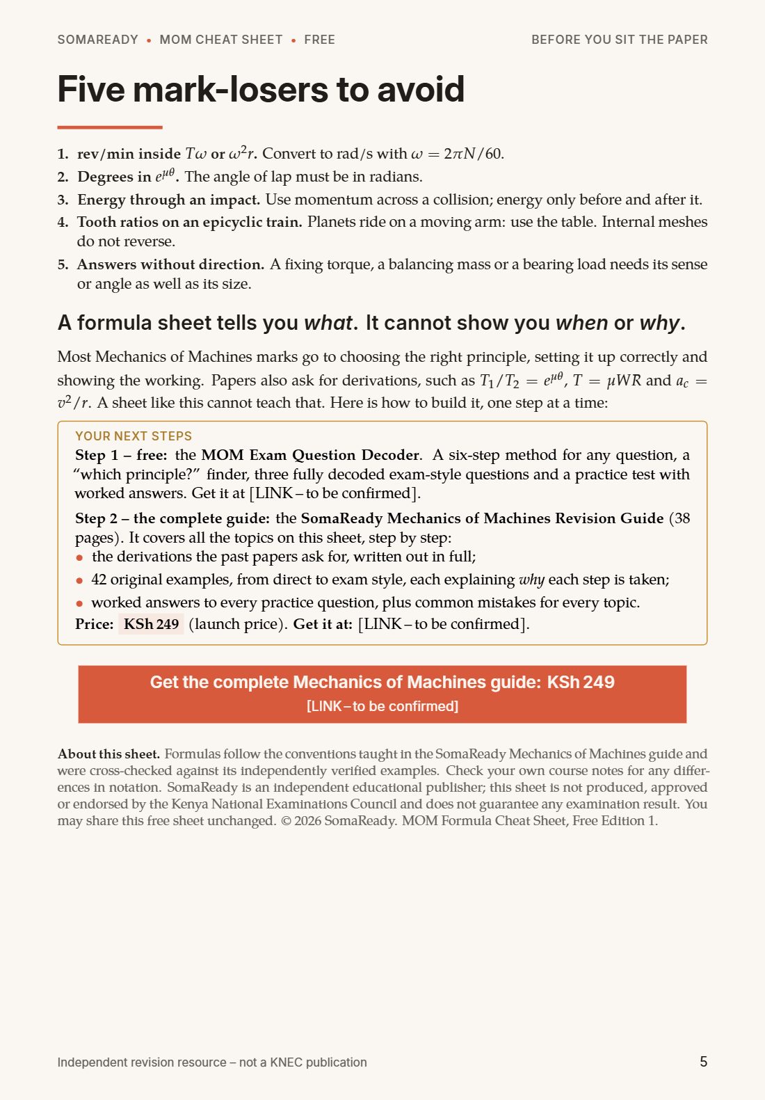 Page 5: five mark-losers to avoid before you sit the paper
