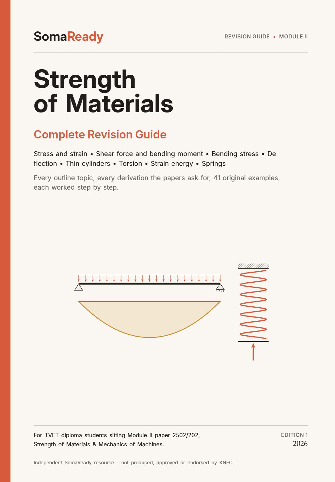 Cover of Strength of Materials, Complete Revision Guide, Edition 1
